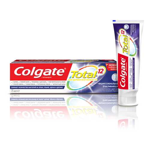 Зубная паста Colgate TOTAL12 Профессиональная отбеливающая 75мл в Мери Кей