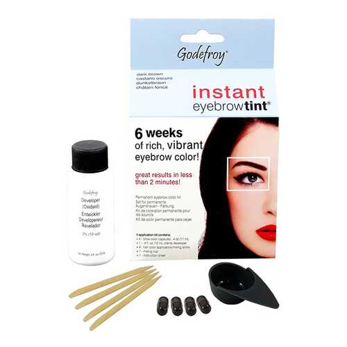 Краска для бровей Godefroy Instant Eyebrow Tint Kit Dark Brown 4 капсулы в Мери Кей