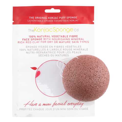 Спонж для умывания The Konjac Sponge Co Konjac Facial Puff Sponge With Red French Clay в Мери Кей