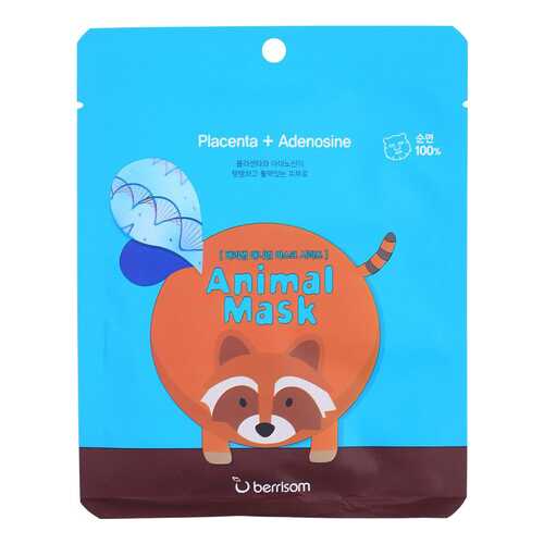 Маска для лица berrisom Animal Mask Placenta+Adenosine - Racoon 25 мл в Мери Кей